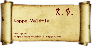 Koppa Valéria névjegykártya