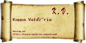 Koppa Valéria névjegykártya